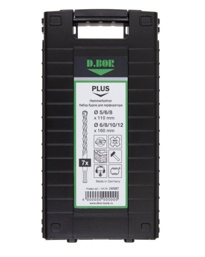 Набор буров SDS-plus V PLUS 7шт, 2-cutting (240987). Набор буров SDS-plus (5,6,8х110 мм; 6,8,10,12х160 мм). D.BOR в Кирове