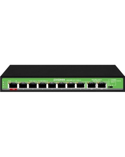 DSP208F-2F-T120 DSP208F-2F-T120 V1 (L2) 10х100Мбит/с 8PoE 8PoE+ 120W. Коммутатор с питанием по PoE. Digma в Кирове