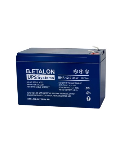 B.ETALON BHR 12-9 34W. Аккумулятор герметичный свинцово-кислотный. ETALON в Кирове