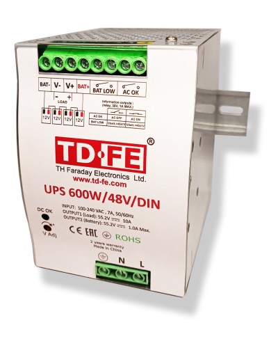 UPS 600W/48V/DIN. Источник вторичного электропитания резервированный. FARADAY в Кирове