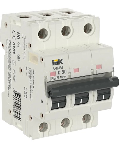 M06N 3P C 50А 6кА ARMAT (AR-M06N-3-C050). Автоматический выключатель. IEK в Кирове