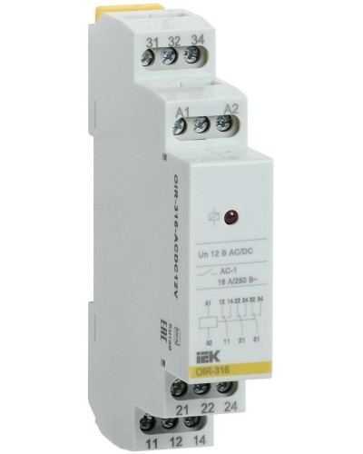 Реле промежуточное модульное OIR 3 контакта 16А 230В AC (OIR-316-AC230V). Реле промежуточное модульное. IEK в Кирове