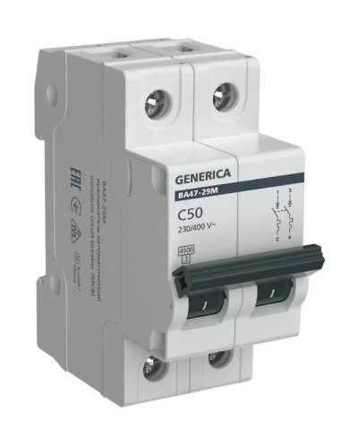 GENERICA ВА47-29М 2P C 50А 4,5кА (MVA21-2-050-C-G). Автоматический выключатель. IEK в Кирове