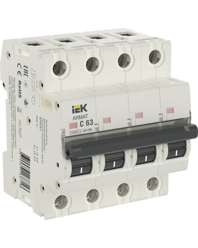M10N 4P C 63А 10кА ARMAT (AR-M10N-4-C063). Автоматический выключатель. IEK в Кирове