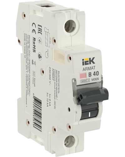 M06N 1P B 40А 6кА ARMAT (AR-M06N-1-B040). Автоматический выключатель. IEK в Кирове