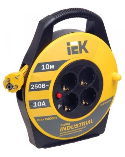 УК10 4 места, 10м (WKP14-10-04-10). Удлинитель на катушке Industrial. IEK в Кирове