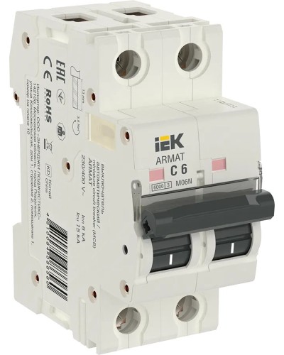 M06N 2P C 6А 6кА ARMAT (AR-M06N-2-C006). Автоматический выключатель. IEK в Кирове
