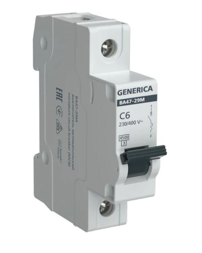 GENERICA ВА47-29М 1P C 6А 4,5кА (MVA21-1-006-C-G). Автоматический выключатель. IEK в Кирове