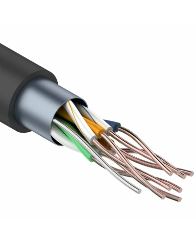 F/UTP, CAT 5e, PE, 4PR, 24AWG, OUTDOOR, SOLID, черный, 305м REXANT (01-0146-1). Кабель «витая пара» (LAN) для структурированных систем связи. Rexant в Кирове