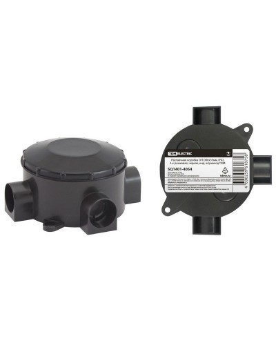 Распаячная коробка ОП D80х35мм, IP42, 3-х рожковая, черная TDM (SQ1401-4054). Распаячная коробка ОП. TDM ЕLECTRIC в Кирове