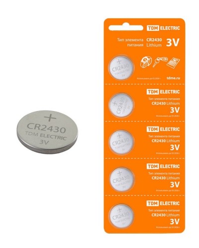 CR2430 Lithium 3V BP-5 TDM (SQ1702-0030). Элемент питания. TDM ЕLECTRIC в Кирове