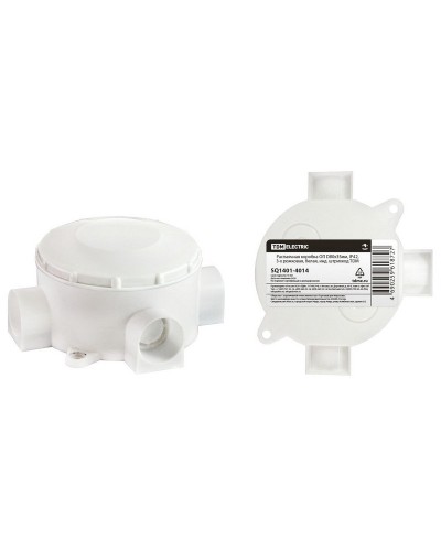 Распаячная коробка ОП D80х35мм, IP42, 3-х рожковая, белая TDM (SQ1401-4014). Распаячная коробка ОП. TDM ЕLECTRIC в Кирове