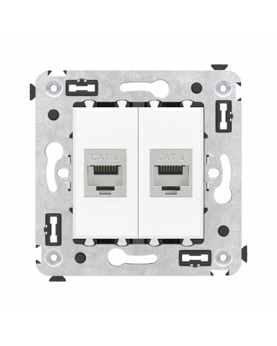 Розетка RJ-45 в стену, кат.6E, Avanti, двойная, белое облако (4400794). Розетка компьютерная модульная. ДКС в Кирове