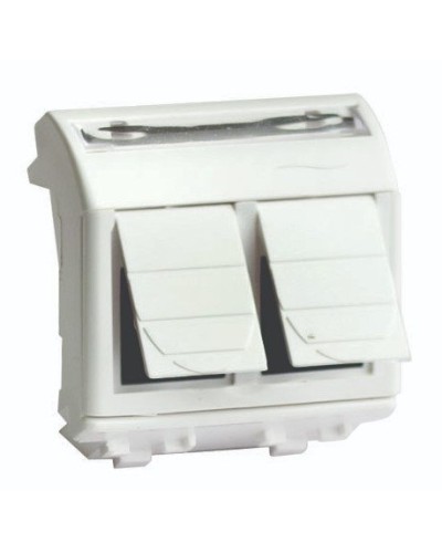 Розетка RJ-45 Brava 2 модуля слоновая кость (75459S): Розетка компьютерная с двумя разъёмами в Кирове
