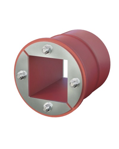 Проходка круглая, нержавеющая, D200х70 мм с проемом 120х120 мм (DXF3126): Проходка круглая, нержавеющая, с проёмом в Кирове