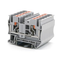 Клемма проходная, зажим push-in, 2 точки подключения, 6 кв.мм, серая (VPR-6-GY). Клемма проходная, 2 точки подключения. ДКС