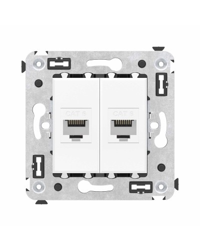 Розетка RJ-45 в стену, кат.6E, Avanti, двойная, белое облако (4400694). Розетка компьютерная. ДКС в Кирове