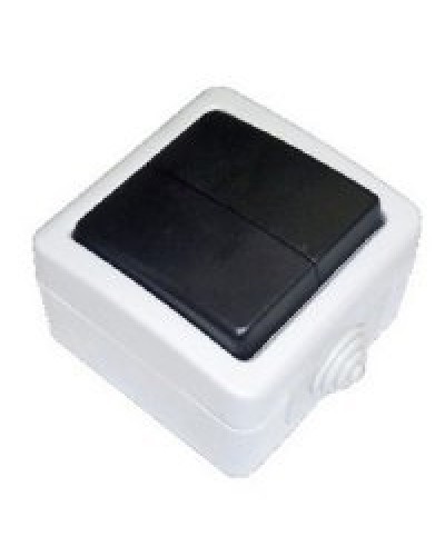 Переключатель двухклавишный 2-полюсный с 2 мест EF602SA, серый, LK Aqua (80006). Переключатель. Экопласт в Кирове