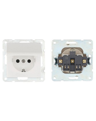 Розетка с з/к, шторками и крышкой, белый LK80 (843404-1). Розетка. Экопласт в Кирове