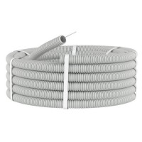 Труба ПП HF тяжелая D50, серая (61150HF-GR): Труба гофрированная, с зондом, не распространяющая горение, без галогена