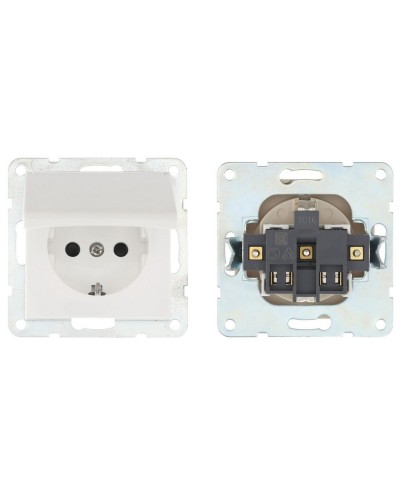 Розетка с з/к, шторками и крышкой, белый LK60 (863404-1). Розетка. Экопласт в Кирове