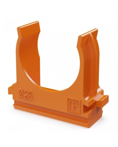 Крепёж-клипса для труб АБС-пластик оранжевая D25 (100 шт) (PR13.0065). Крепление для труб ПВХ. Промрукав в Кирове