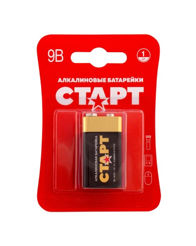 СТАРТ 6LR61-BL1 (9 В, Крона,  6LR61), БЛИСТЕР. Алкалиновая батарейка. СТАРТ в Кирове